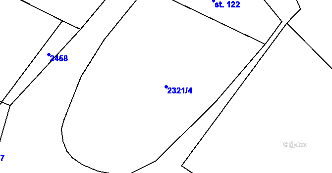 Parcela st. 2321/4 v KÚ Čejkovy, Katastrální mapa