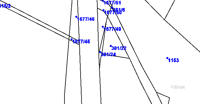 Parcela st. 381/24 v KÚ Čejov, Katastrální mapa