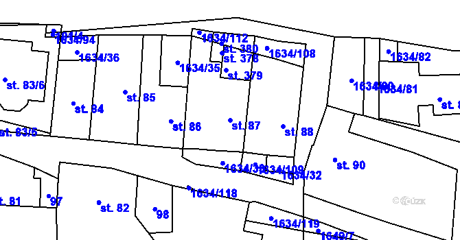 Parcela st. 87 v KÚ Čejov, Katastrální mapa