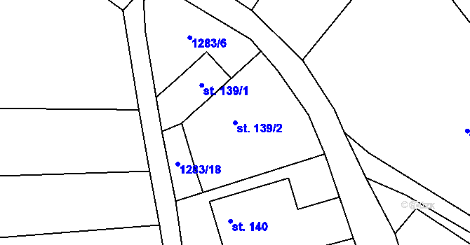 Parcela st. 139/2 v KÚ Čejov, Katastrální mapa