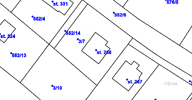 Parcela st. 258 v KÚ Čejov, Katastrální mapa