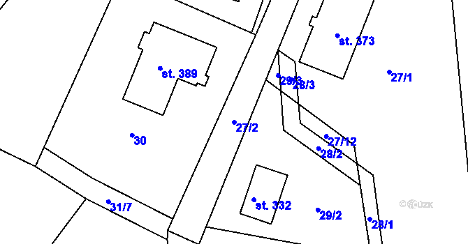 Parcela st. 27/2 v KÚ Čejov, Katastrální mapa