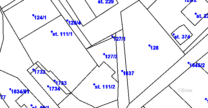 Parcela st. 127/2 v KÚ Čejov, Katastrální mapa