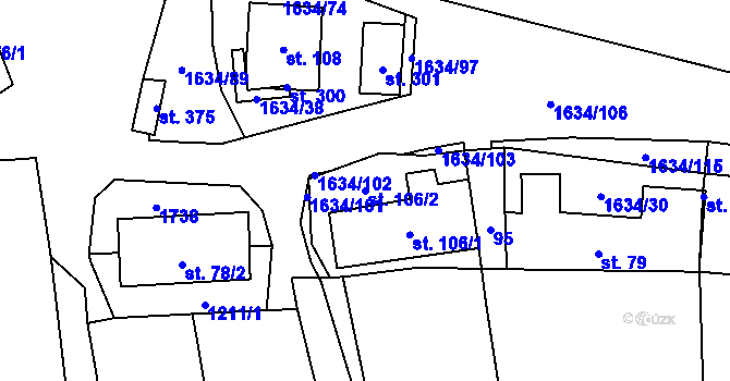Parcela st. 106/2 v KÚ Čejov, Katastrální mapa