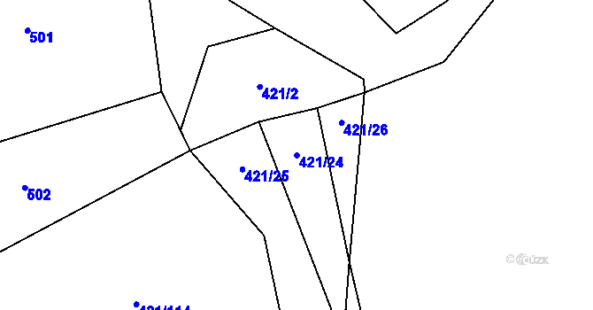 Parcela st. 421/24 v KÚ Čejov, Katastrální mapa