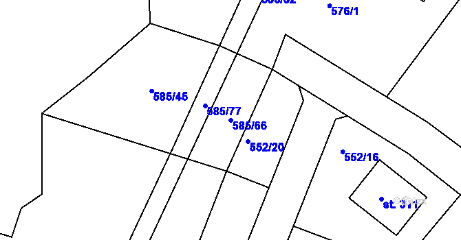 Parcela st. 585/66 v KÚ Čejov, Katastrální mapa