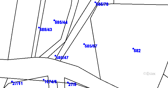Parcela st. 585/67 v KÚ Čejov, Katastrální mapa