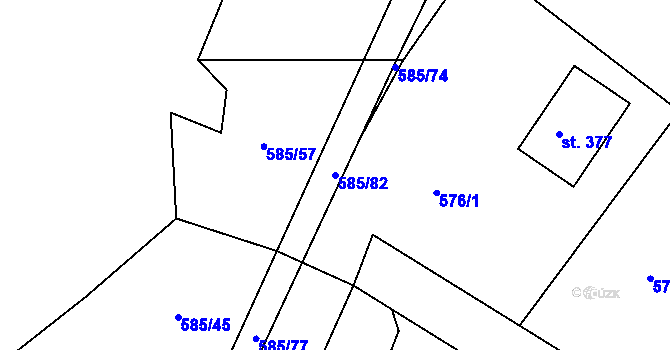 Parcela st. 585/82 v KÚ Čejov, Katastrální mapa
