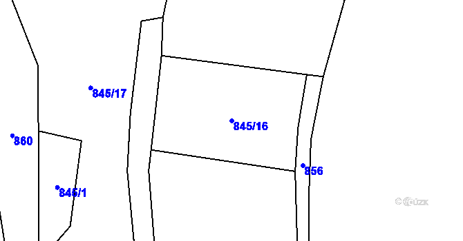 Parcela st. 845/16 v KÚ Čejov, Katastrální mapa