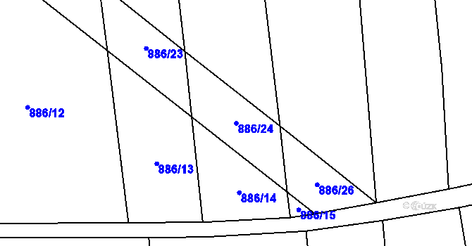 Parcela st. 886/24 v KÚ Čejov, Katastrální mapa