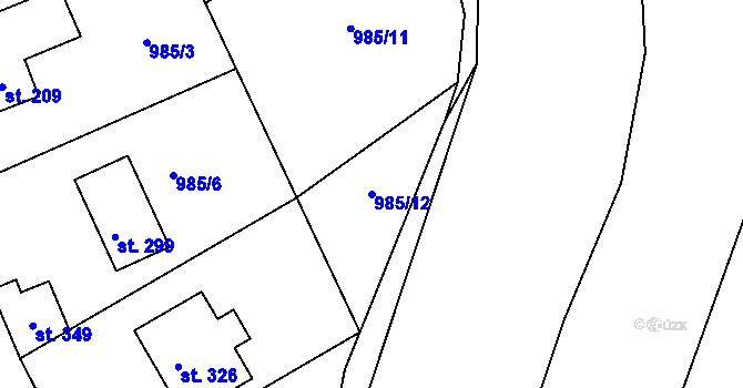 Parcela st. 985/12 v KÚ Čejov, Katastrální mapa