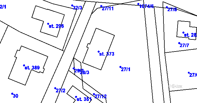 Parcela st. 373 v KÚ Čejov, Katastrální mapa