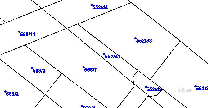 Parcela st. 552/41 v KÚ Čejov, Katastrální mapa