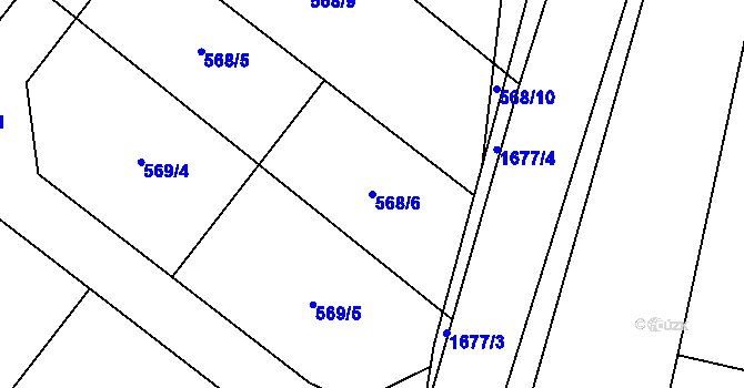 Parcela st. 568/6 v KÚ Čejov, Katastrální mapa