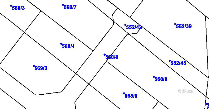 Parcela st. 568/8 v KÚ Čejov, Katastrální mapa