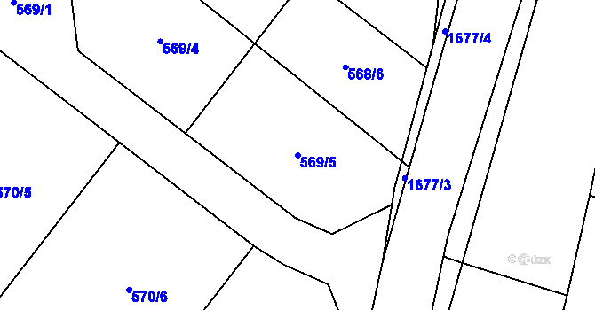 Parcela st. 569/5 v KÚ Čejov, Katastrální mapa