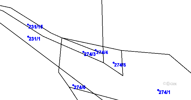 Parcela st. 274/4 v KÚ Čekanice, Katastrální mapa