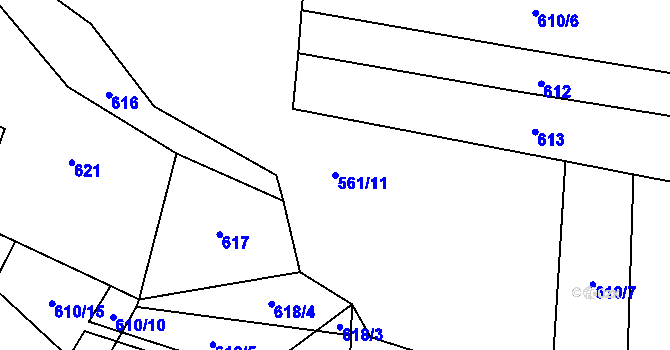 Parcela st. 561/11 v KÚ Čekanice, Katastrální mapa