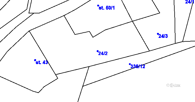 Parcela st. 24/2 v KÚ Čekanice, Katastrální mapa