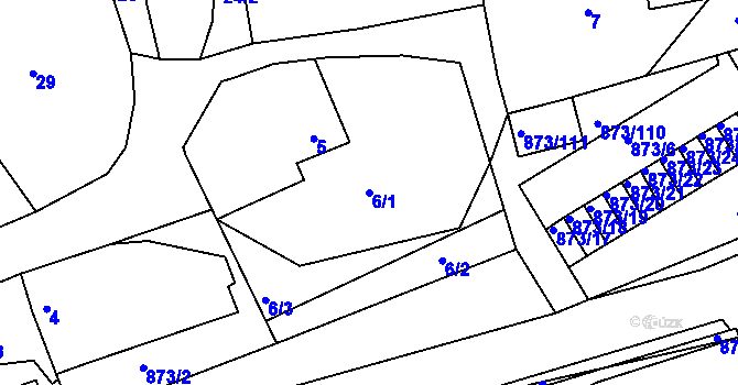 Parcela st. 6/1 v KÚ Čekanice u Tábora, Katastrální mapa