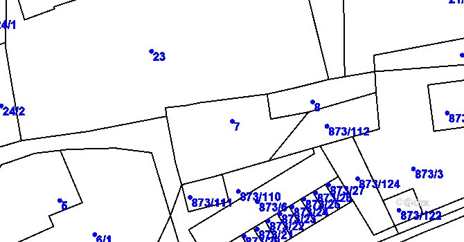Parcela st. 7 v KÚ Čekanice u Tábora, Katastrální mapa