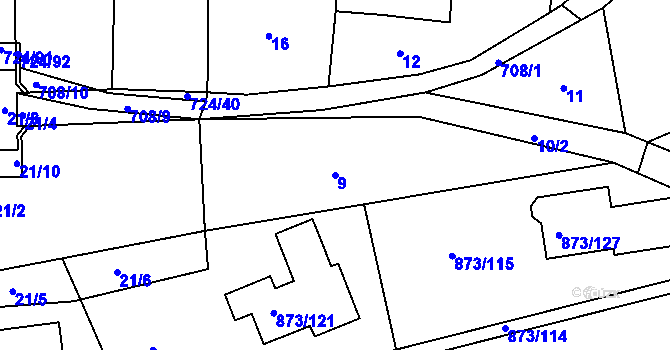 Parcela st. 9 v KÚ Čekanice u Tábora, Katastrální mapa