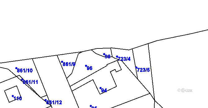 Parcela st. 98 v KÚ Čekanice u Tábora, Katastrální mapa