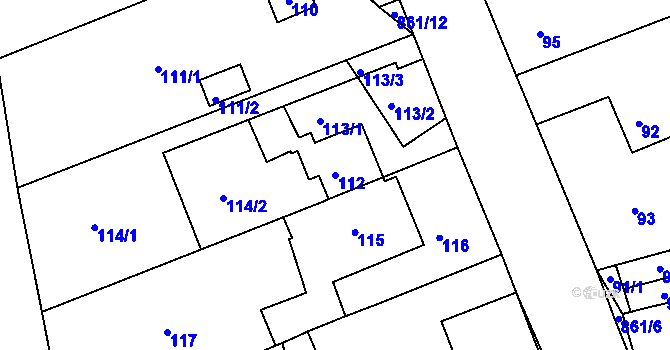 Parcela st. 112 v KÚ Čekanice u Tábora, Katastrální mapa