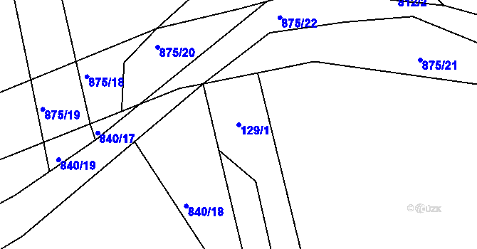 Parcela st. 129/1 v KÚ Čekanice u Tábora, Katastrální mapa