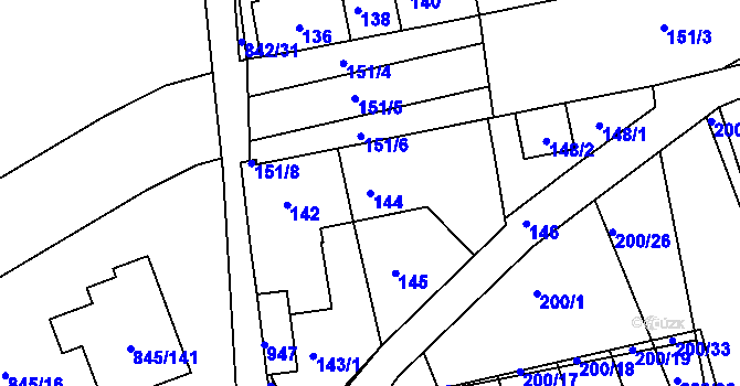 Parcela st. 144 v KÚ Čekanice u Tábora, Katastrální mapa