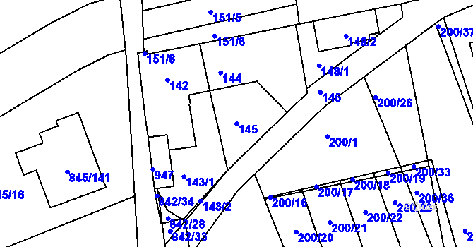 Parcela st. 145 v KÚ Čekanice u Tábora, Katastrální mapa