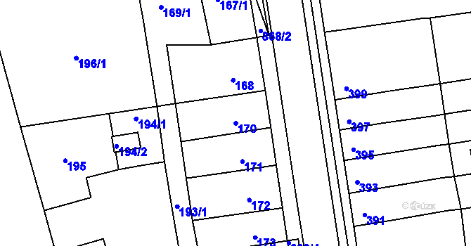 Parcela st. 170 v KÚ Čekanice u Tábora, Katastrální mapa