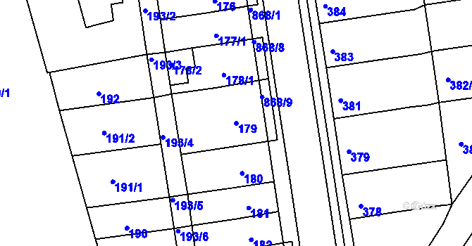 Parcela st. 179 v KÚ Čekanice u Tábora, Katastrální mapa