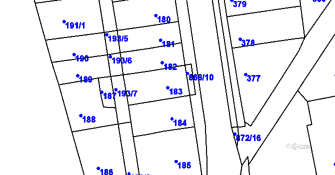 Parcela st. 183 v KÚ Čekanice u Tábora, Katastrální mapa