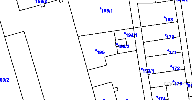 Parcela st. 195 v KÚ Čekanice u Tábora, Katastrální mapa