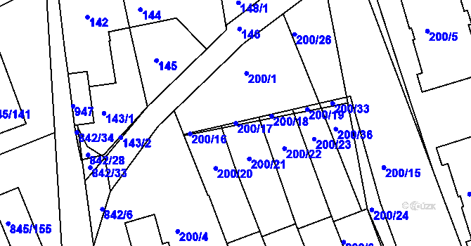 Parcela st. 200/17 v KÚ Čekanice u Tábora, Katastrální mapa