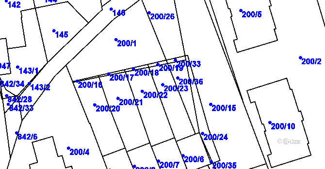 Parcela st. 200/23 v KÚ Čekanice u Tábora, Katastrální mapa