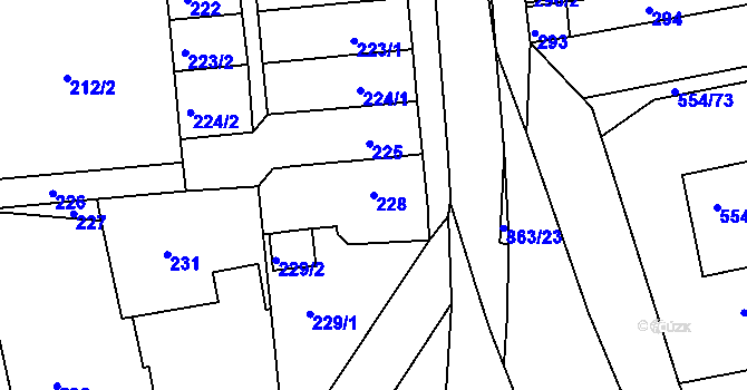 Parcela st. 228 v KÚ Čekanice u Tábora, Katastrální mapa