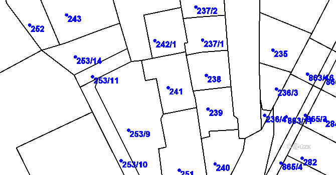 Parcela st. 241 v KÚ Čekanice u Tábora, Katastrální mapa