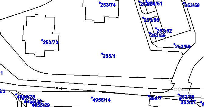 Parcela st. 253/1 v KÚ Čekanice u Tábora, Katastrální mapa