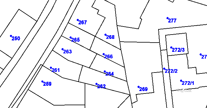 Parcela st. 266 v KÚ Čekanice u Tábora, Katastrální mapa