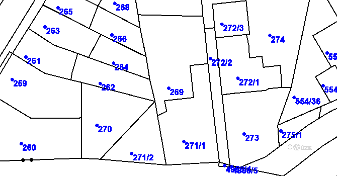 Parcela st. 269 v KÚ Čekanice u Tábora, Katastrální mapa