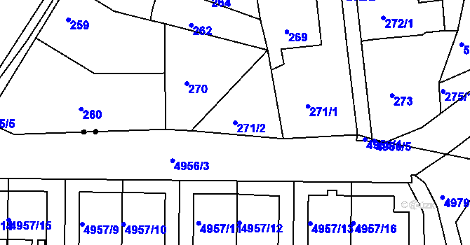 Parcela st. 271/2 v KÚ Čekanice u Tábora, Katastrální mapa
