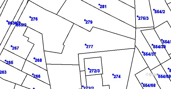 Parcela st. 277 v KÚ Čekanice u Tábora, Katastrální mapa