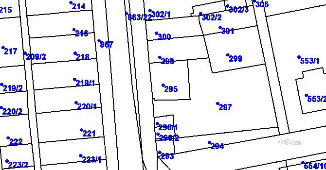Parcela st. 295 v KÚ Čekanice u Tábora, Katastrální mapa