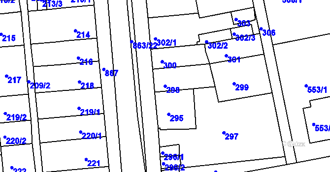 Parcela st. 298 v KÚ Čekanice u Tábora, Katastrální mapa