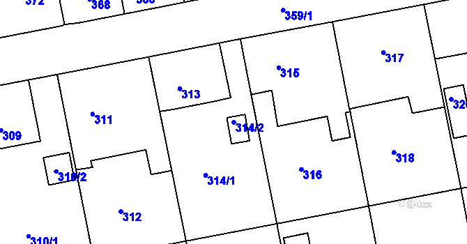 Parcela st. 314/2 v KÚ Čekanice u Tábora, Katastrální mapa