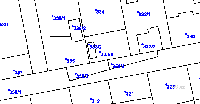 Parcela st. 333/1 v KÚ Čekanice u Tábora, Katastrální mapa