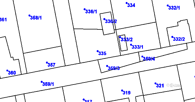 Parcela st. 335 v KÚ Čekanice u Tábora, Katastrální mapa