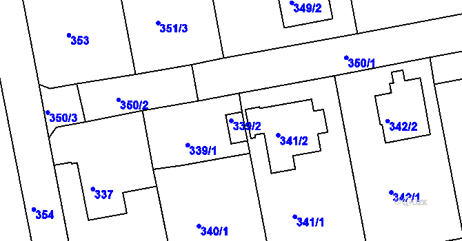 Parcela st. 339/2 v KÚ Čekanice u Tábora, Katastrální mapa